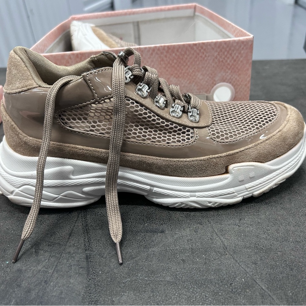 Tan sneakers never worn brand new